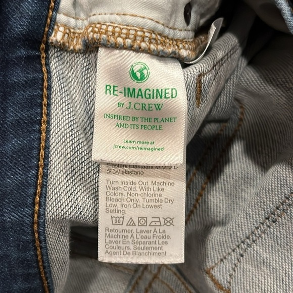 🇪🇸🐠J Crew Factory 10” High-Rise Skinny jeans raw hem stretch 27 - Picture 6 of 8